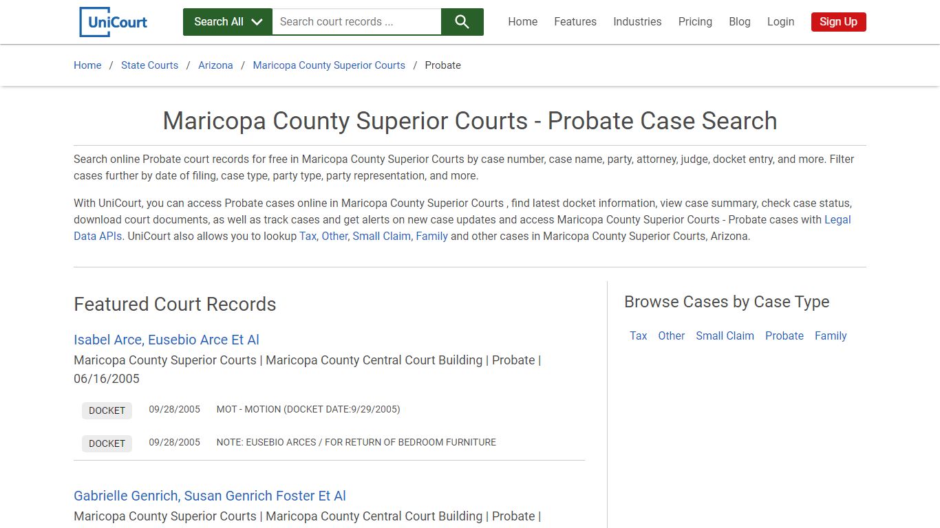 Maricopa County Superior Courts - Probate Case Search