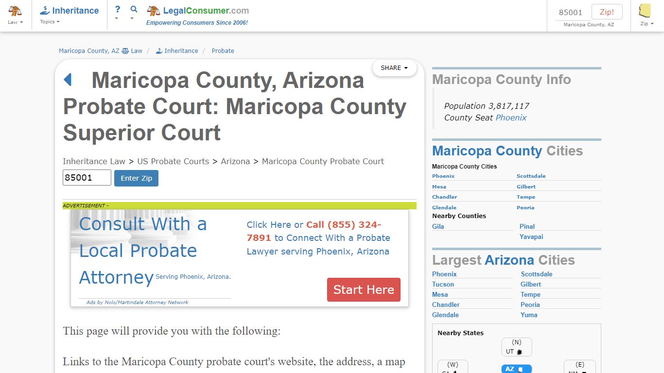 Maricopa County Probate Court - LegalConsumer.com
